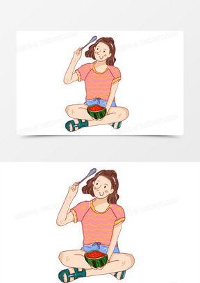 吃瓜卡通少女萌,卡通世界里的甜蜜冒险